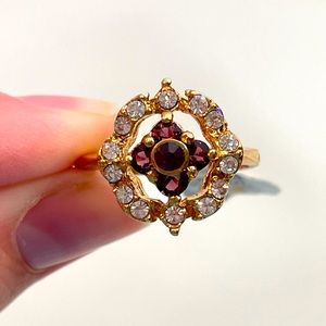 NWT DAC 14K GOLD Electroplated Purple Rhinestone Gifting Holiday Statement Ring
